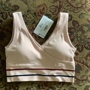 Zyia Blossom Waffle Stripe Bra Medium NWT